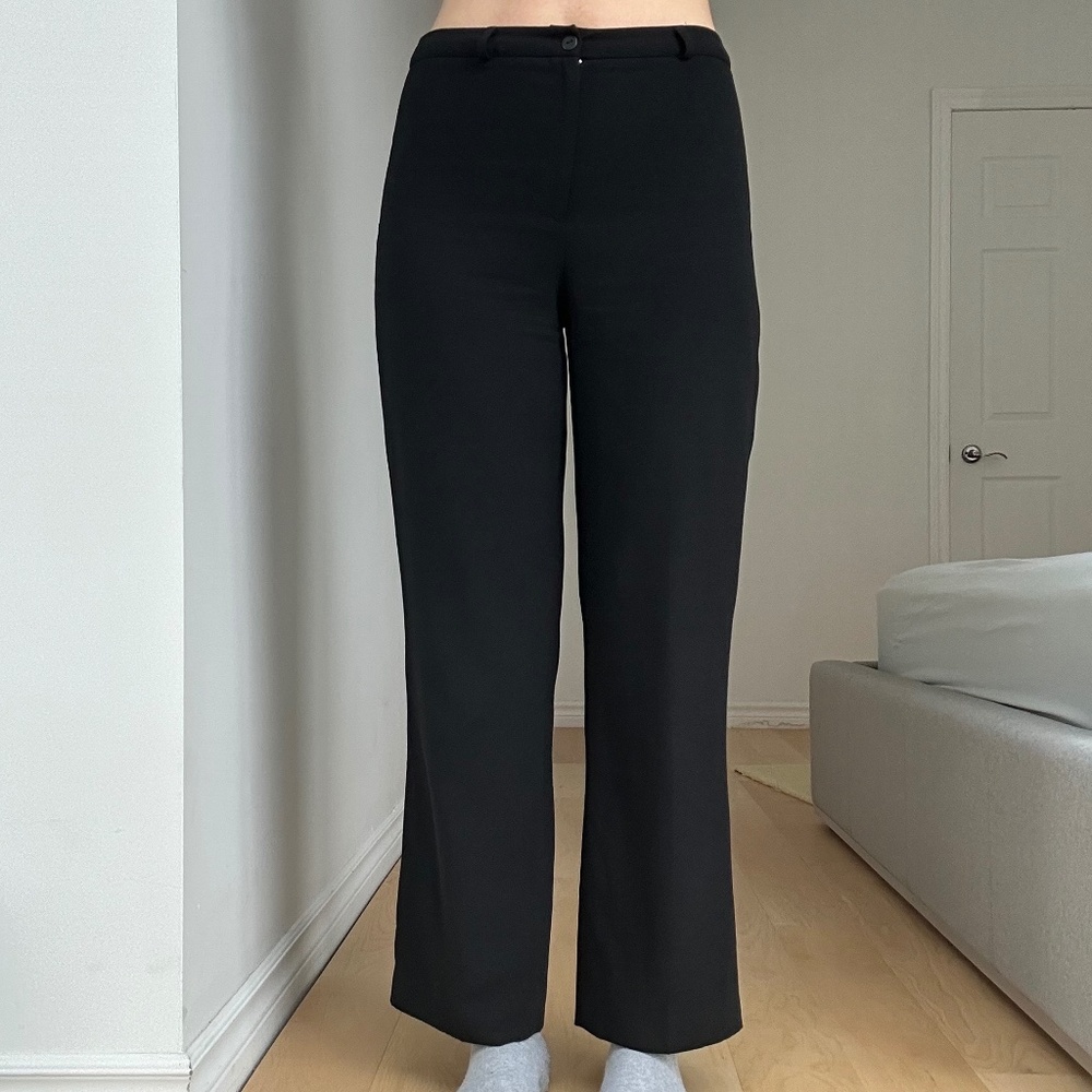 BLACK DOUBLE-LINED SLACKS